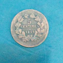 5 centimes Grand Duché de Luxembourg 1854 - pièce de Monnaie