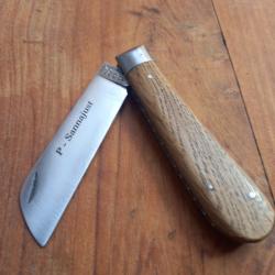 Joli Couteau Régional London par P.SANNAJUST Manche en Bois de CHÊNE