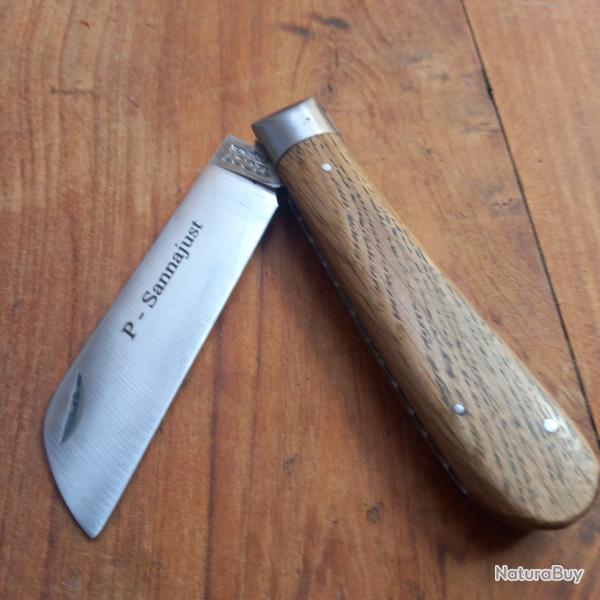 Joli Couteau Rgional London par P.SANNAJUST Manche en Bois de CHNE