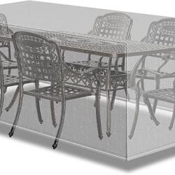 Outdoor Furniture set imperméable. Table et chaises extra large 200x160x70cm transparent