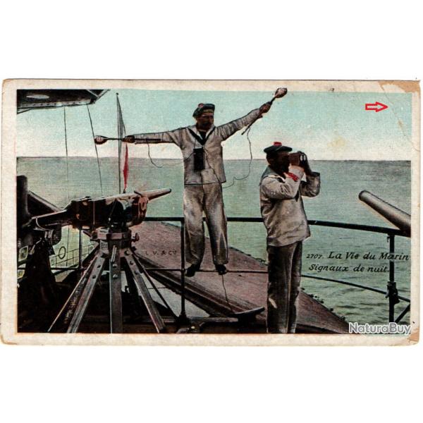 CPA -Marine Militaire -La Vie du Marin Signaux de nuit N1568