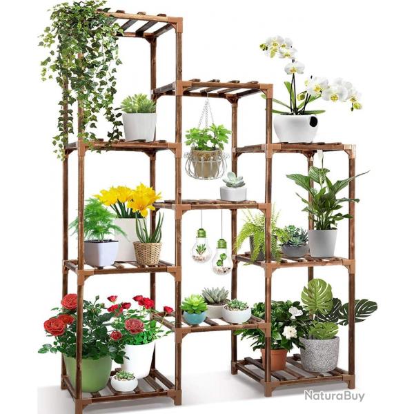 Etagre  Fleurs Support de plantes pour l'intrieur et l'extrieur 10 tagre  plantes en bois