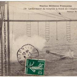 CPA -Marine Militaire Française - Lancement de torpille à bord de l'Algésiras N°1550