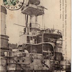 CPA - Marine Militaire -cuirassé d'escadre Iéna après l'explosion du 12 mars 1907 N°1566
