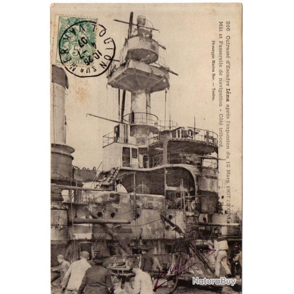 CPA - Marine Militaire -cuirass d'escadre Ina aprs l'explosion du 12 mars 1907 N1566