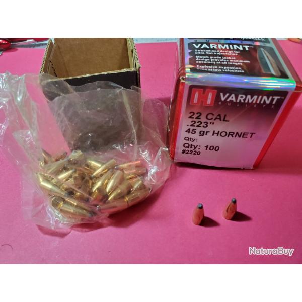 43 ogives Hornady calibre 22 en "223" 45grains