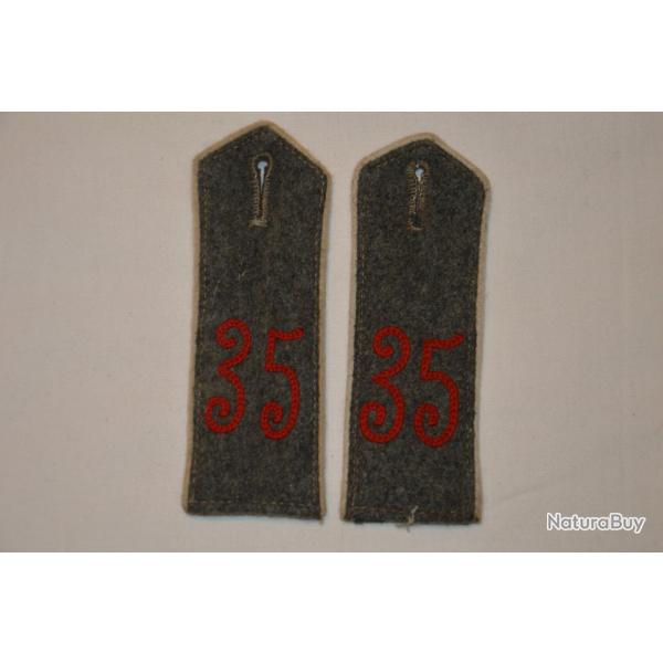 PATTES D'EPAULE ALLEMANDES Mle 1915 POUR VAREUSE- GERMAN FELDROCK 1 WW-GUERRE 1914/1918