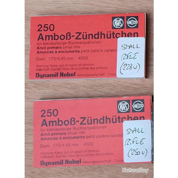 Lot de 478 amorces Small Rifle RWS