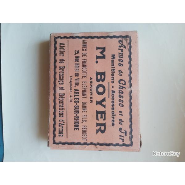 vielle boite cal 16 M. BOVER arles .sur . rhone chevrotine 9 grains pour collection