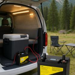 Batterie 12V 60Ah Énergie Solaire Camping-Car Onduleur Bateau Moteur Randonnée Chasse Peche Outdoor