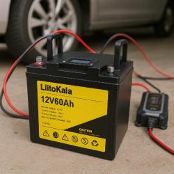 Batterie 12V 60Ah Énergie Solaire Camping-Car Onduleur Bateau Moteur Randonnée Chasse Peche Outdoor