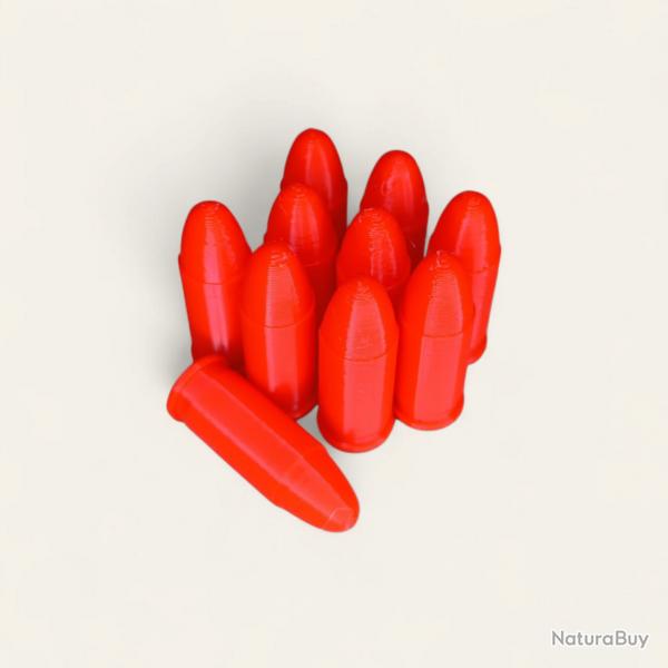10 Cartouches Amortisseur/Manipulation Rouge en 32acp/ 7.65  - Made in France