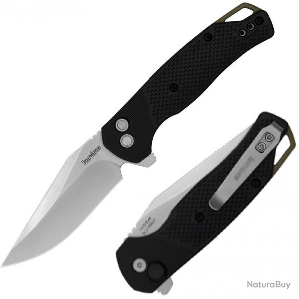 Couteau Kershaw Runoff Lame Clip Point Satin Acier 8Cr13MoV Manche FRN Button Lock KIVT KS1429
