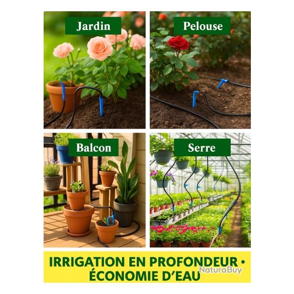 Kit Irrigation Solaire Goutte--Goutte 15m  Arrosage Automatique Jardin Balcon Serre Pompe Minuterie