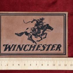 Etiquette en cuir pour coffret d'arme "Winchester" avec cadre