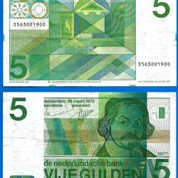 Pays Bas 5 Gulden 1973 Billet Netherlands Guldens