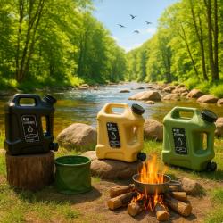 Jerrican Réservoir d'Eau Portable 12L Robinet Détachable Camping Pique-Nique Randonnée Chasse Pêche