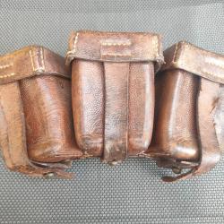 Cartouchière allemande ww1 modèle 1909 en cuir fauve datée 1913