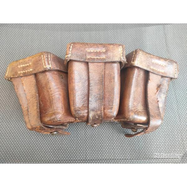 Cartouchire allemande ww1 modle 1909 en cuir fauve date 1913