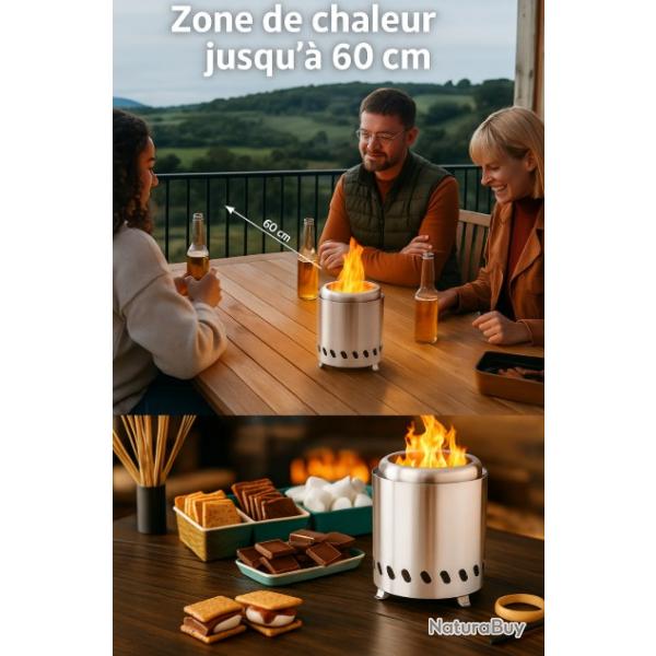 Rchaud Camping Inox Portable Robuste Survie Jardin Terrasse Bureau Camping Randonne Pche Chasse