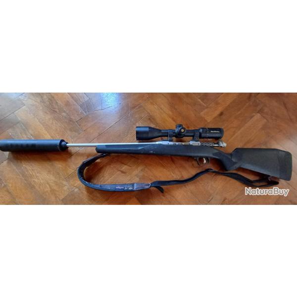Carabine Savage 110 calibre 243 + lunette Nikko Stirling Octa 2-16x50 + silencieux Sonic Ghost 50