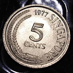Singapore  piece de 5 cents 1977 ttb+
