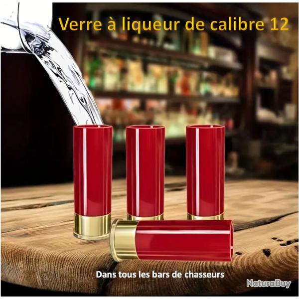 Lot de 8 gobelets  liqueur cartouches de calibre 12, dans tous les bars de chasseurs