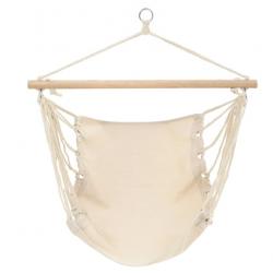 Hamac pliable crème en coton et polyester - 1 place détente jardin ou plage