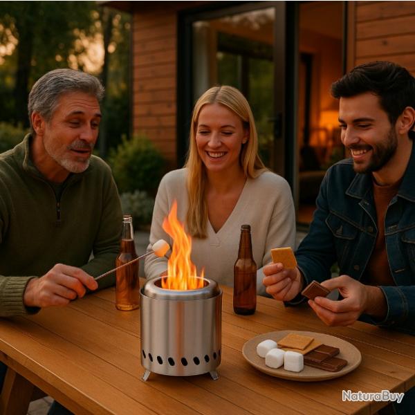 Rchaud Camping Inox Portable Robuste Survie Jardin Terrasse Bureau Chasse Camping Randonne Pche