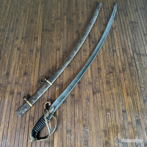 RARE RDUCTION DU SABRE DE CAVALERIE LGRE A LA CHASSEUR LAME GRAV DE TROPHES MILITAIRES