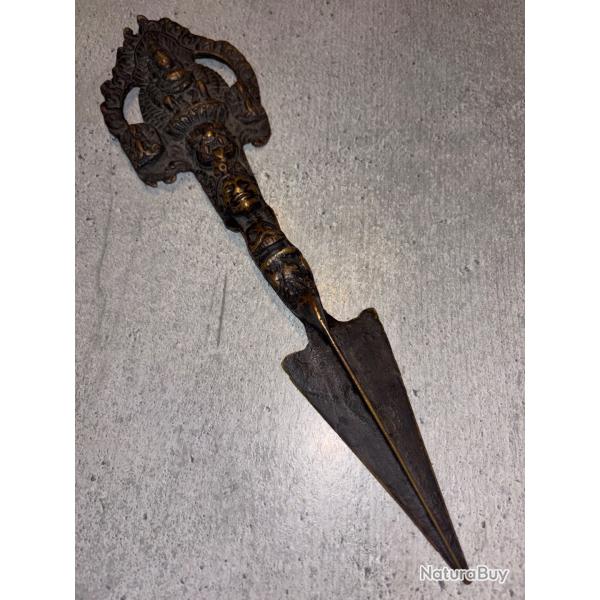 Dague couteau ancien bronze Tibet