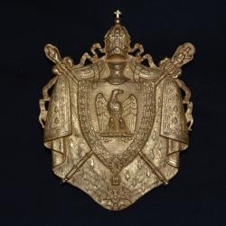 PLAQUE DE SABRETACHE-OFFICIER GUIDE & CHASSEUR  GARDE IMPERIALE-SECOND EMPIRE-GUERRE 1870/1871