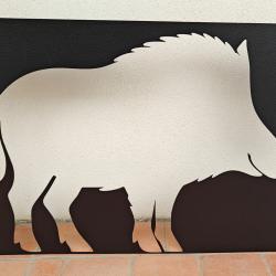 Deco Sanglier Acier Peint