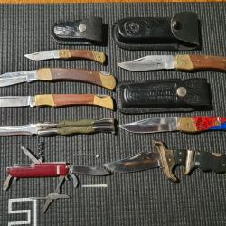 Lot de 8 couteaux pliants