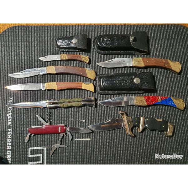 Lot de 8 couteaux pliants