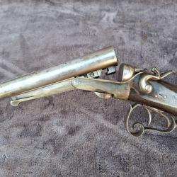 Joli fusil à percussion à chiens extérieurs.