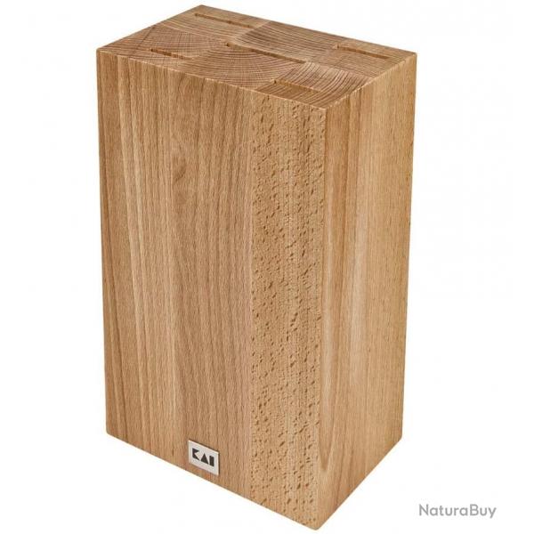 Kai DM-0819 Bloc couteaux cube Bois de Htre pour 5 couteaux