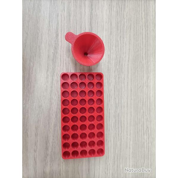Entonnoir  poudre pour rechargement calibre 9mm et 223 rem + plateau de rechargement 9mm