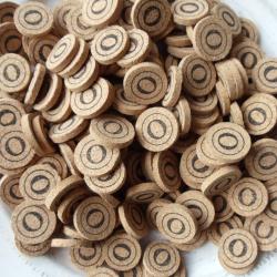 Lot de 100 rondelles liège en calibre 16 , n°0.