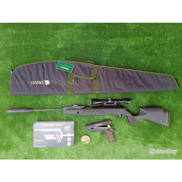 PACK13 LASER  ! Gamo Swarm Magnum 4,5 mm IGT PRO 10X Gen3i + Lun. 3-9X40 19,9 j. + Kit  Puiss. 34 J.