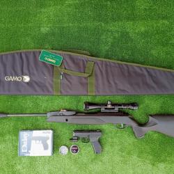 PACK14 LASER  ! Gamo Swarm Magnum 5,5 mm IGT PRO 10X Gen3i + Lun. 3-9X40 19,9 j. + Kit  Puiss. 34 J.