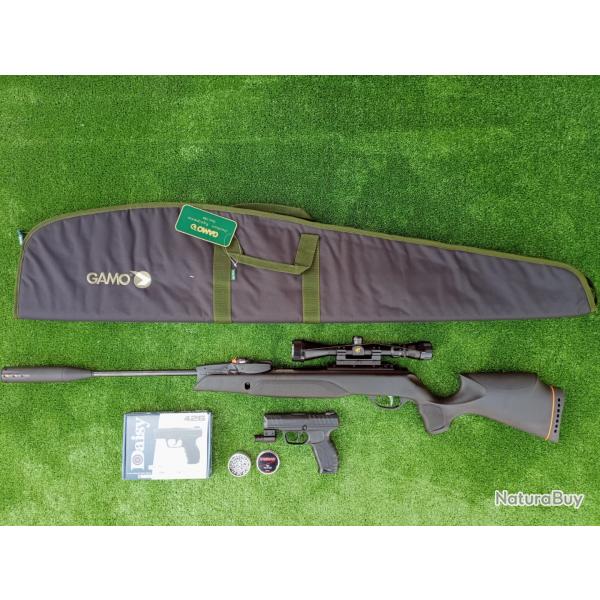 PACK14 LASER  ! Gamo Swarm Magnum 5,5 mm IGT PRO 10X Gen3i + Lun. 3-9X40 19,9 j. + Kit  Puiss. 34 J.