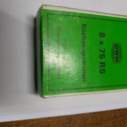 1 boite neuve de 10 munitions calibre 8X75 RS DWM 14,2 grammes T mantel