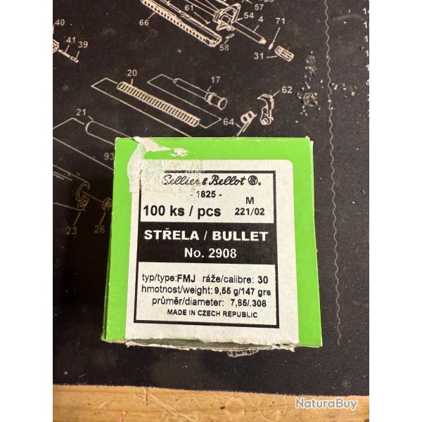 Ogive .308 FMJ sellier bellot 147gr