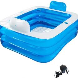 Double Baignoire Portable pour Adulte, Grande Baignoire Pliante épaisse sur Pied, Baignoire Spa