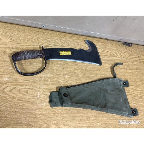 RARE ORIGINAL AUTHENTIQUE US ARMY VIETNAM 1966 FRANK & WARREN MACHETE SURVIVAL AX TYPE IV EX COND !!