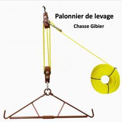 Palonnier de chasse Ensemble de levage  avec système de double poulie, support de cerf de 300 kg