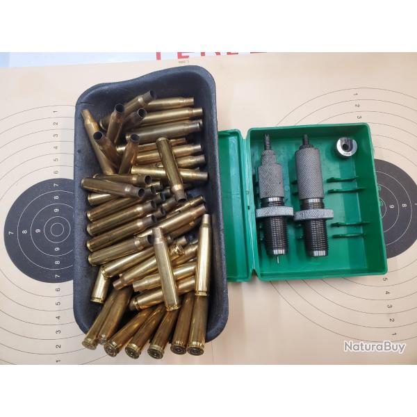 jeu d'outils RCBS 7x64 avec shell-older bon tat et 90 tuis tirs 1 ou 2 fois max