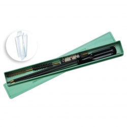 BOITE DE NETTOYAGE CALIBRE GRANDE CHASSE BAGUETTE LAITON POIGNÉE CANNE CAL 7 MM - JANUEL