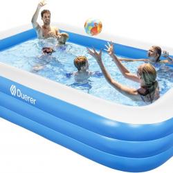 Piscine Gonflable 241cm x 142cm x 56cm, Piscines Gonflables Rectangulaire - Bleu